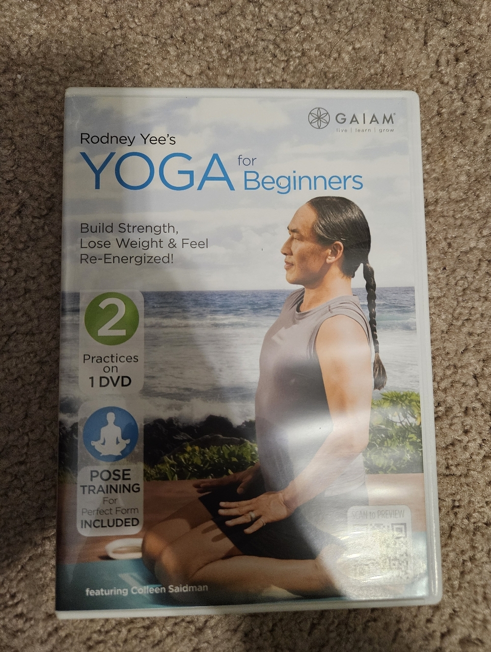 GAIAM Yoga for Beginners DVD - Blue & White Cover with Instructor